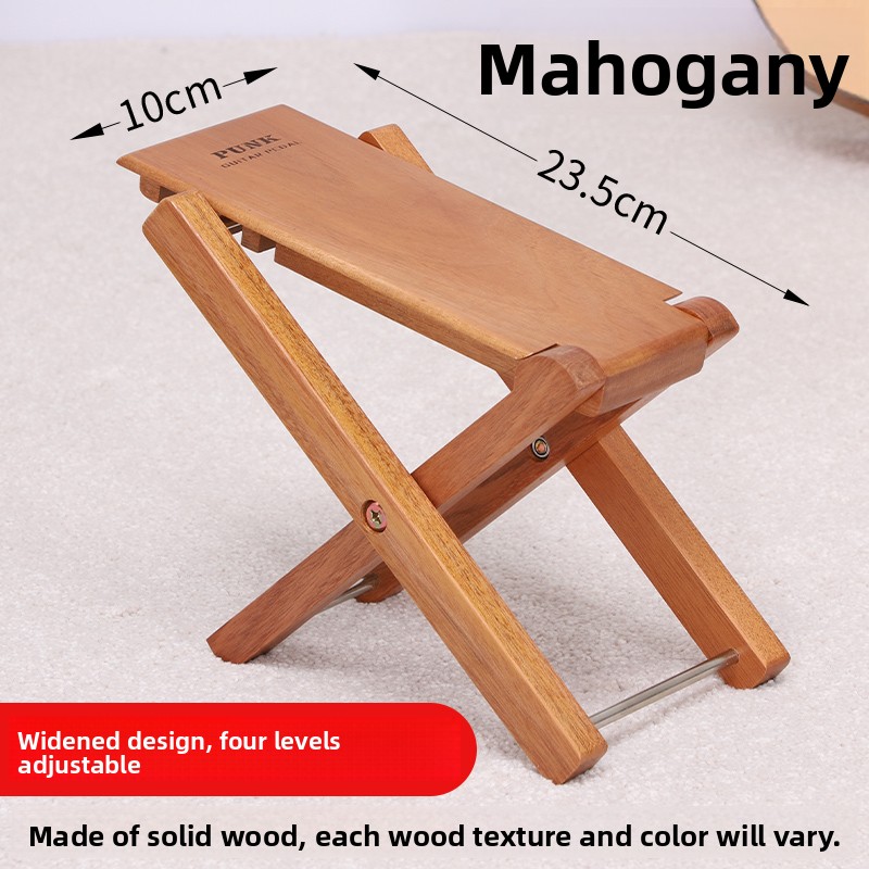 Home Bar Stools - Solid Wood Folding Guitar Footrest, Adjustable