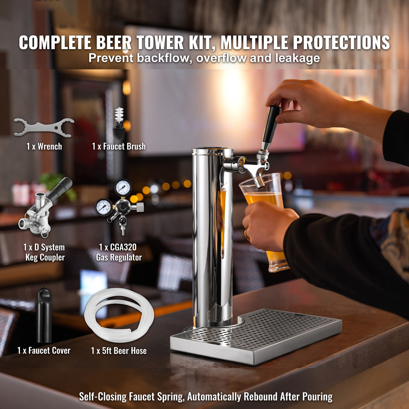 Stainless Steel Single-Tap Bee - огляд і ціна Home Bar Setup Kit