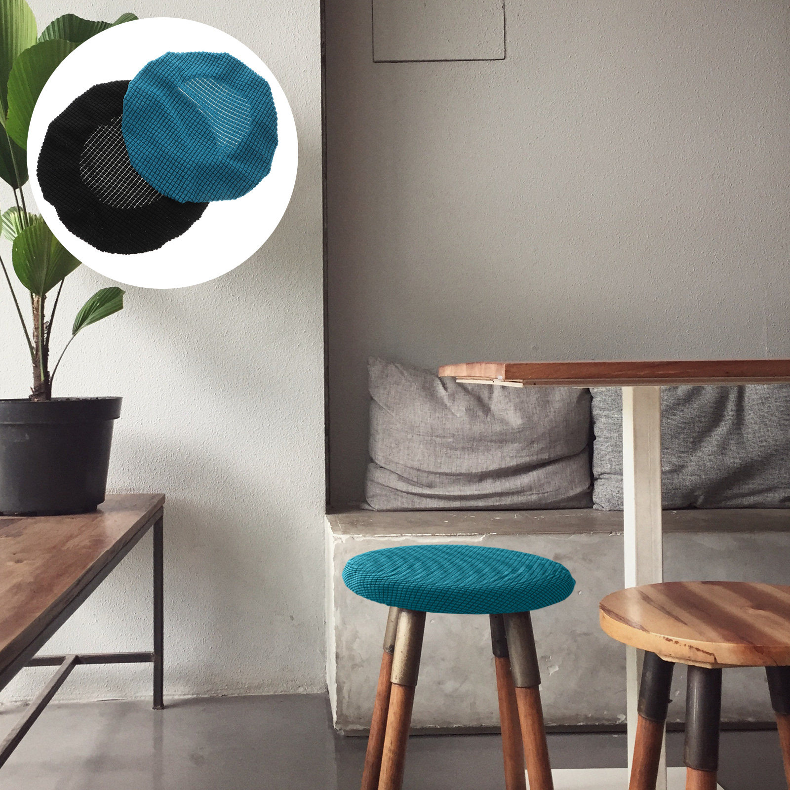 2Pcs Round Stool Covers Elasti - огляд і ціна Home Bar Stools
