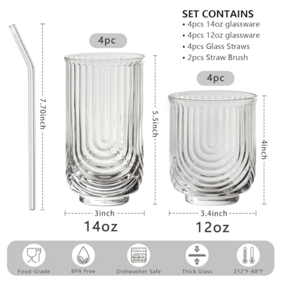 Water Drinking Glasses Set of  - огляд і ціна Highball Glass Set