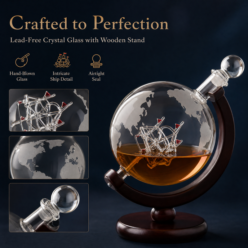 Globe Whiskey Decanter Set wit - огляд і ціна Decanter Globe Set