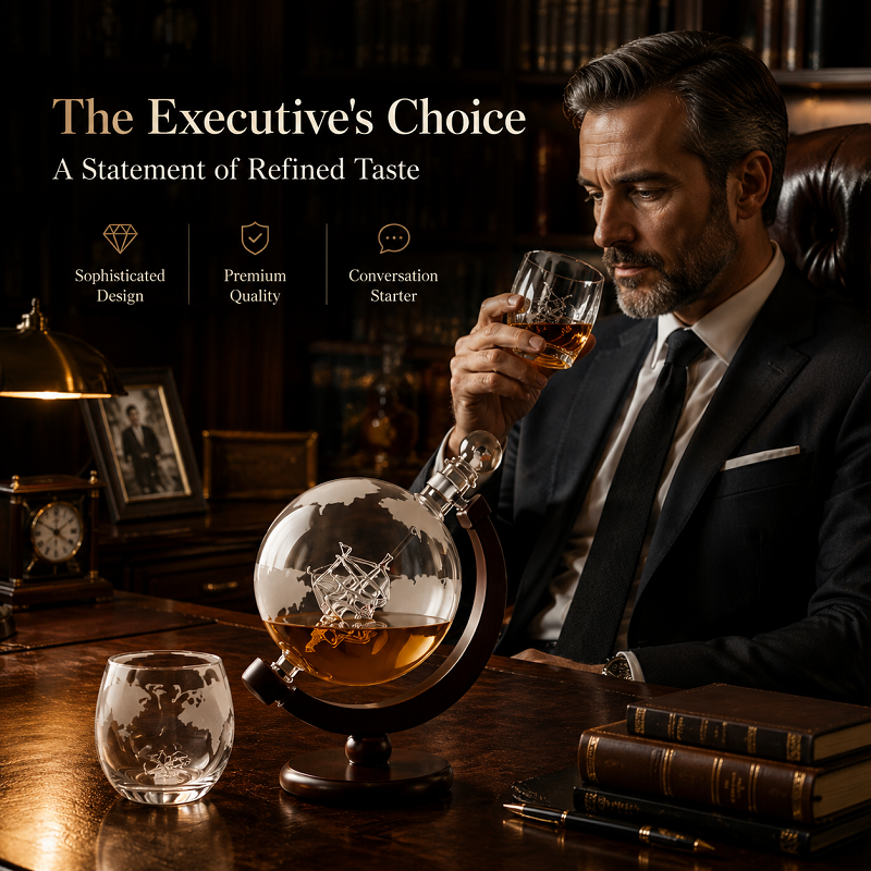 Globe Whiskey Decanter Set wit - огляд і ціна Decanter Globe Set