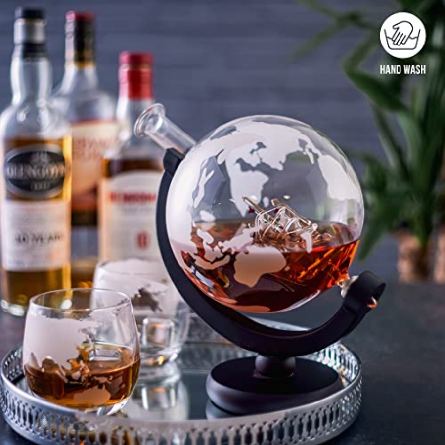 Oak Steel - 50 Oz Globe Whiske - огляд і ціна Decanter Globe Set