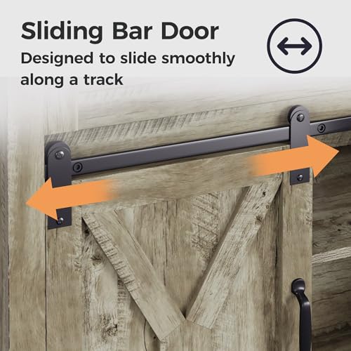 52-Inch Light Grey Farmhouse B - огляд і ціна Home Bar Shelves