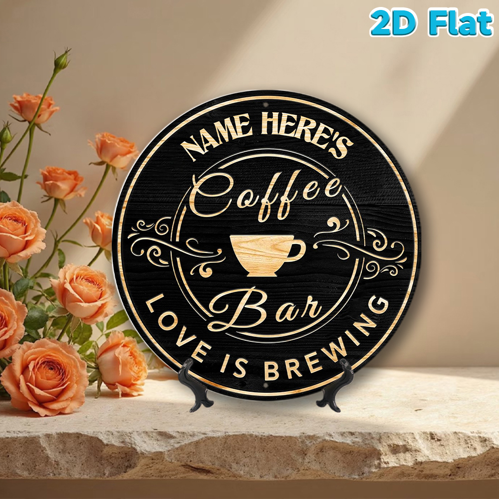 Custom Name Coffee Bar Round M - огляд і ціна Home Bar Cafe