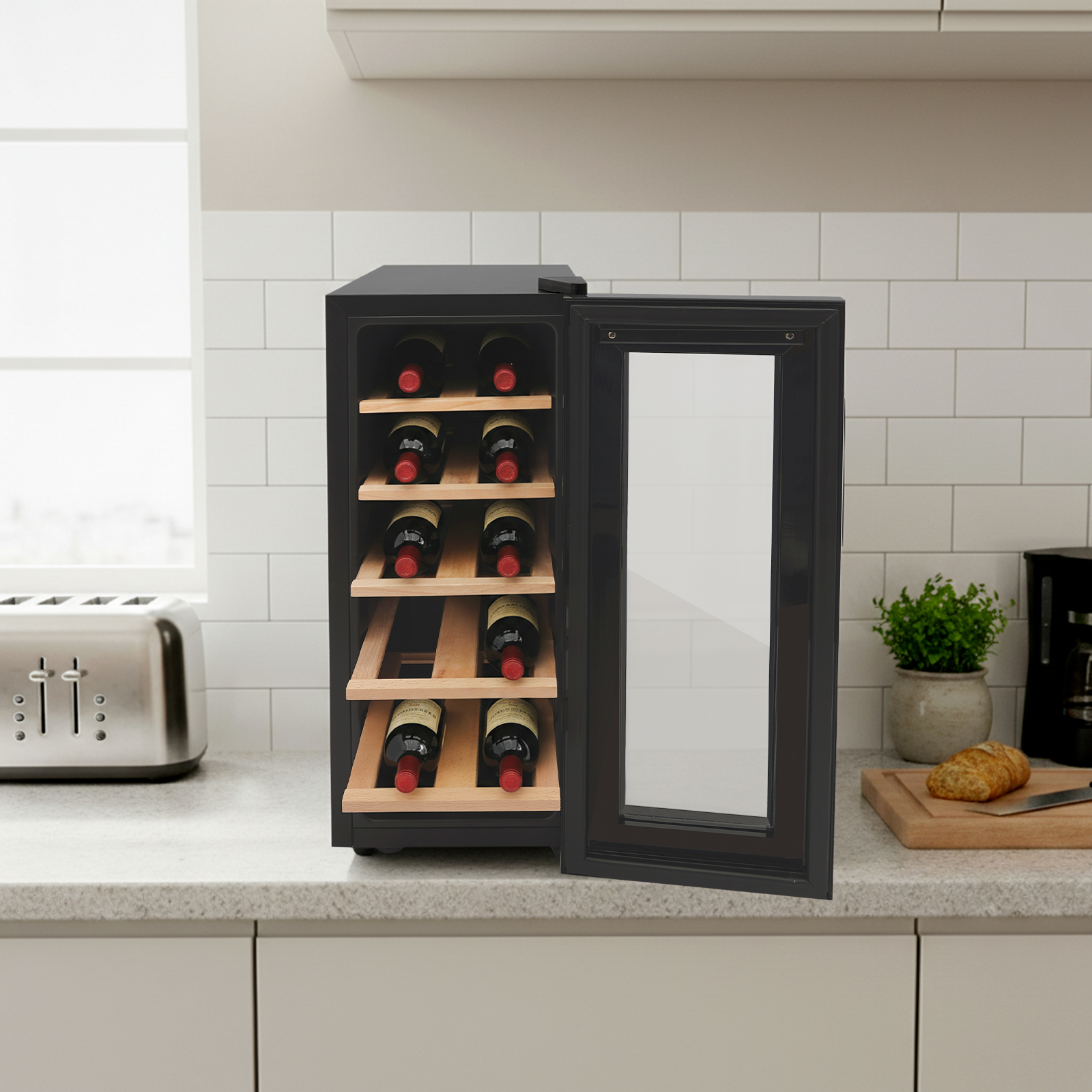 12 Bottle Wine Fridge, Freesta - огляд і ціна Home Bar Shelves