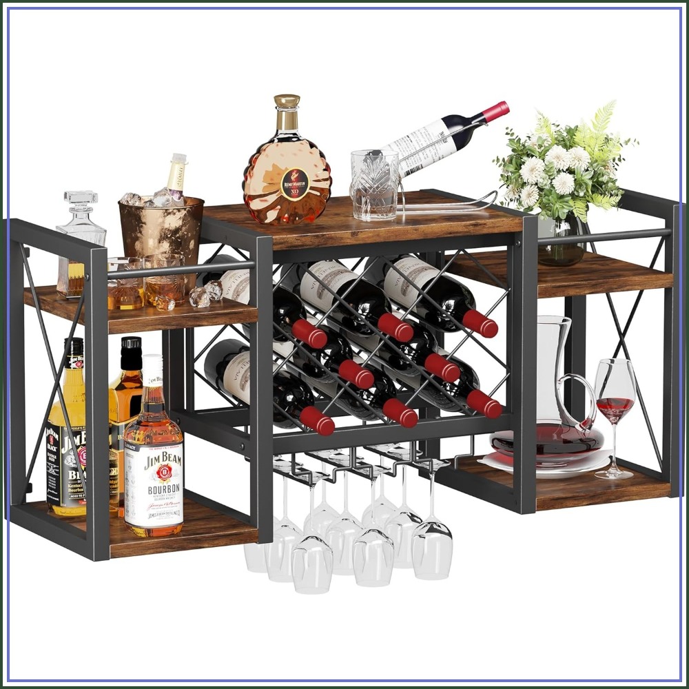 Wall Mounted Wine Rack with Gl - огляд і ціна Home Bar Shelves