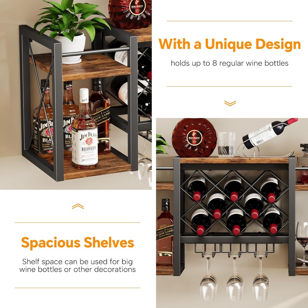 Wall Mounted Wine Rack with Gl - огляд і ціна Home Bar Shelves