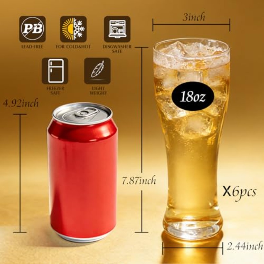 18 oz Pilsner Beer Glasses Set - огляд і ціна Highball Glass Set
