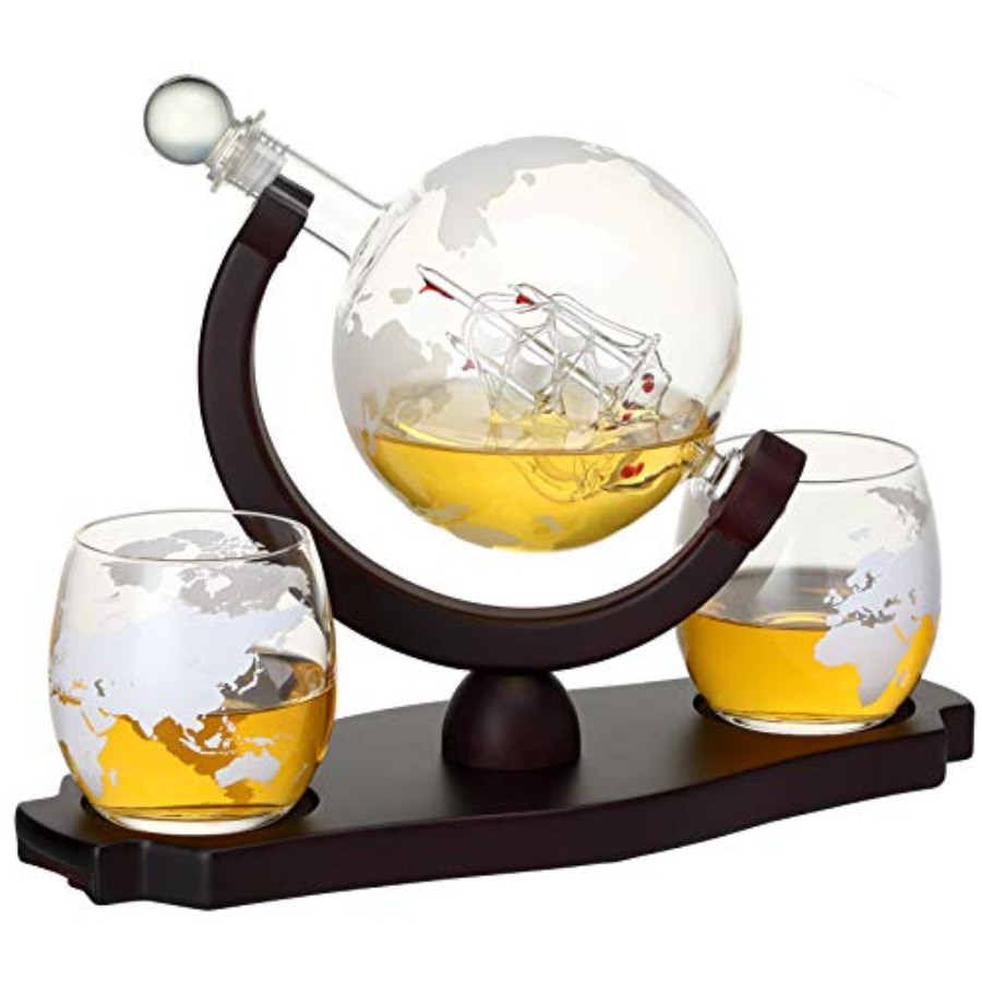 Whiskey Globe Decanter Set wit - огляд і ціна Decanter Globe Set