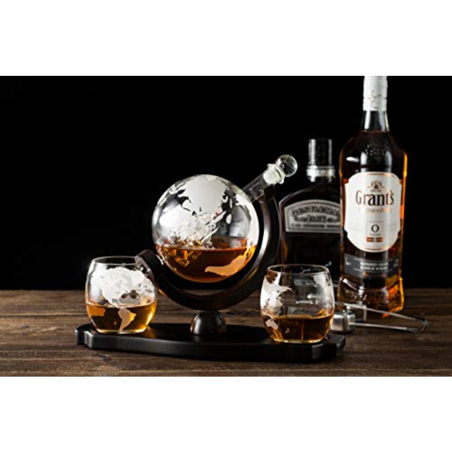 Whiskey Globe Decanter Set wit - огляд і ціна Decanter Globe Set