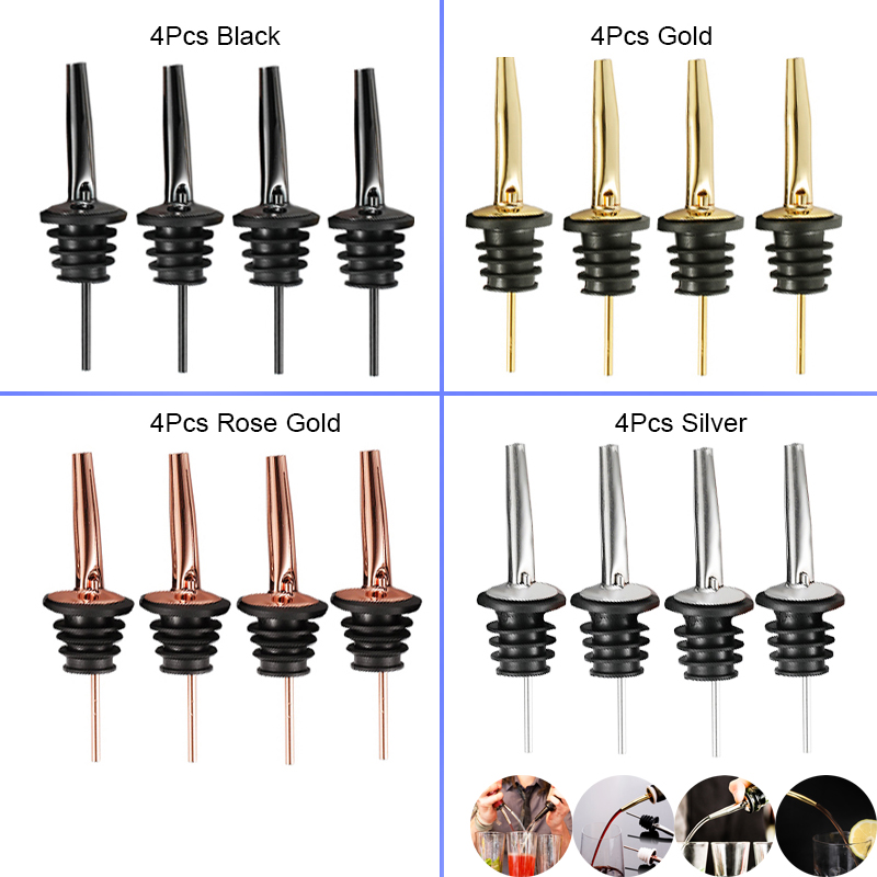4Pcs Black/Rose Gold/Silver Li - огляд і ціна Speed Pourer Cap