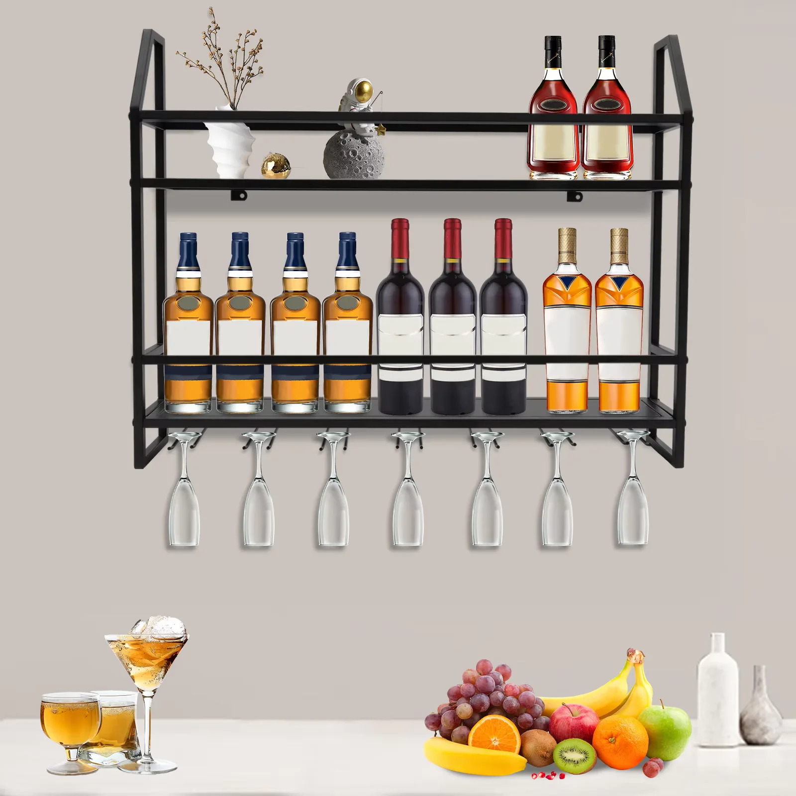 Bar Wine Shelf Wall-Mounted Bo - огляд і ціна Home Bar Shelves