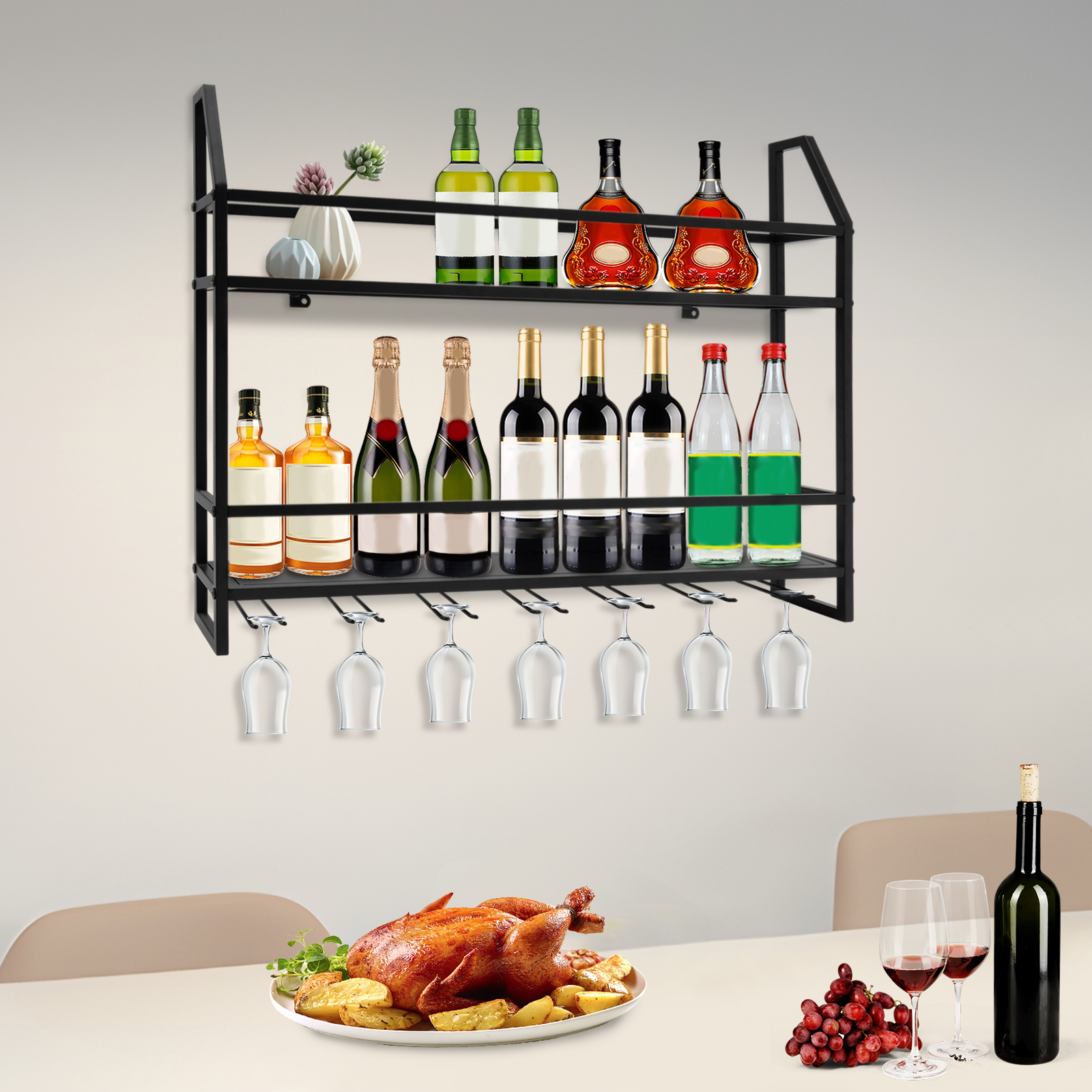 Bar Wine Shelf Wall-Mounted Bo - огляд і ціна Home Bar Shelves