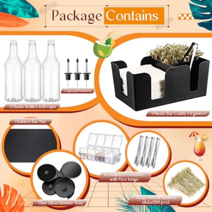 15 Pcs Bar Caddy Accessories 3 - огляд і ціна Speed Pourer Cap