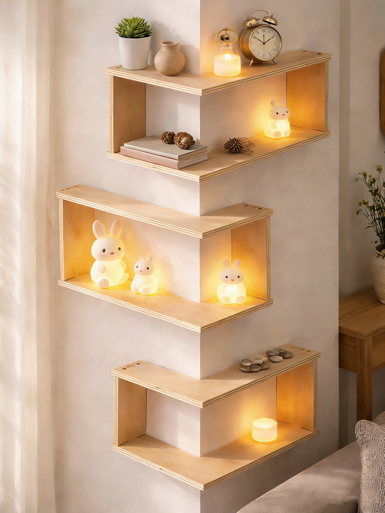 Corner Floating Wooden Shelves - огляд і ціна Home Bar Shelves