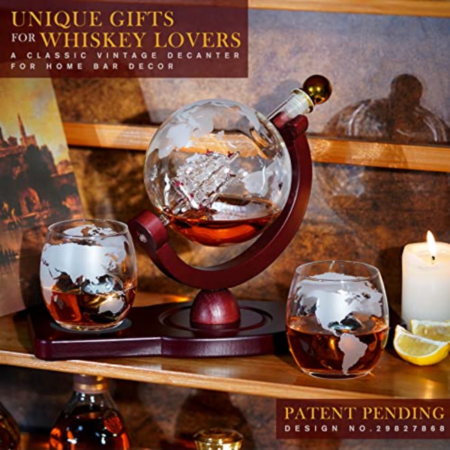 Gifts for Men Dad Fathers Day, - огляд і ціна Decanter Globe Set