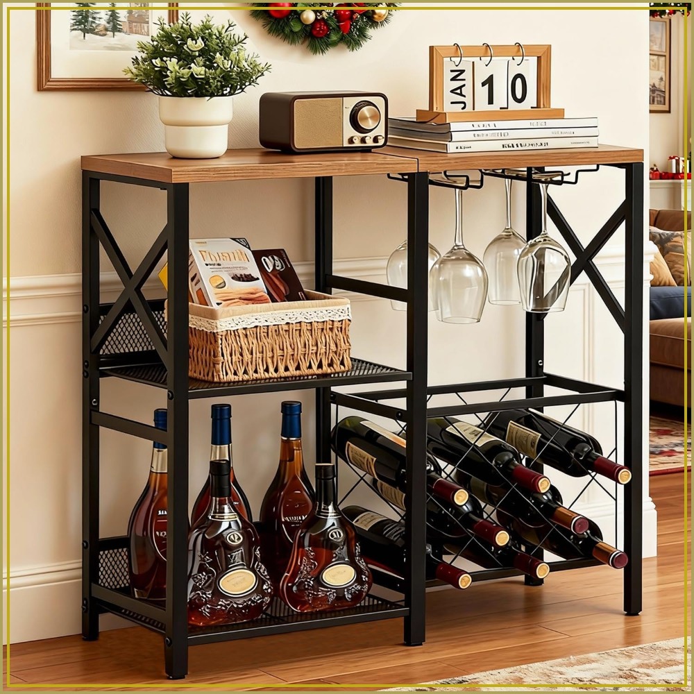 Rustic Freestanding Wine Rack  - огляд і ціна Home Bar Shelves