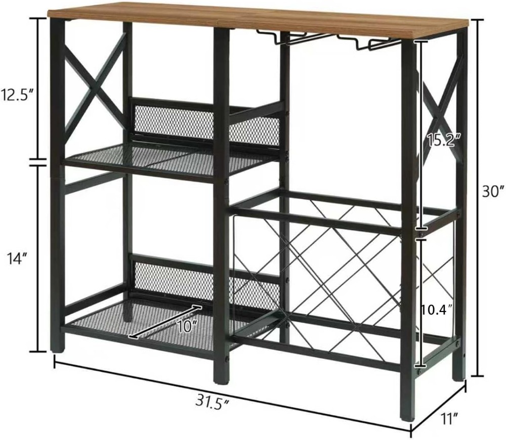Rustic Freestanding Wine Rack  - огляд і ціна Home Bar Shelves
