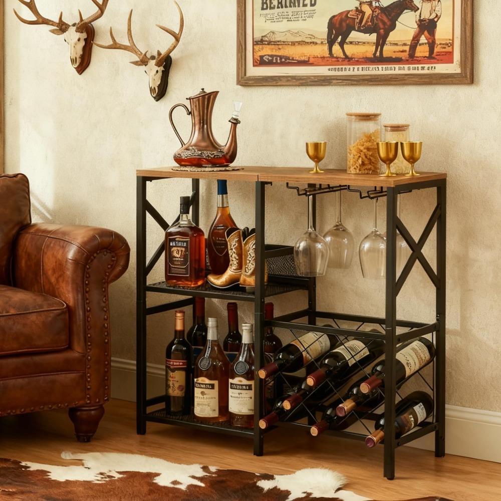 Rustic Freestanding Wine Rack  - огляд і ціна Home Bar Shelves