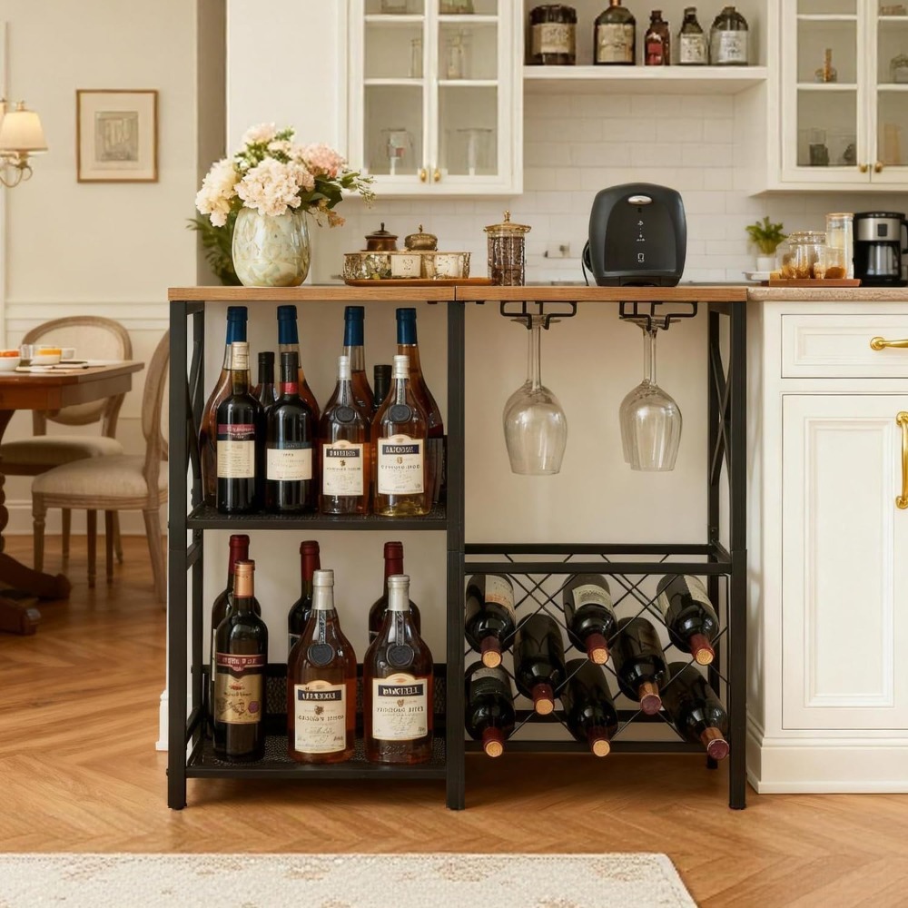 Rustic Freestanding Wine Rack  - огляд і ціна Home Bar Shelves