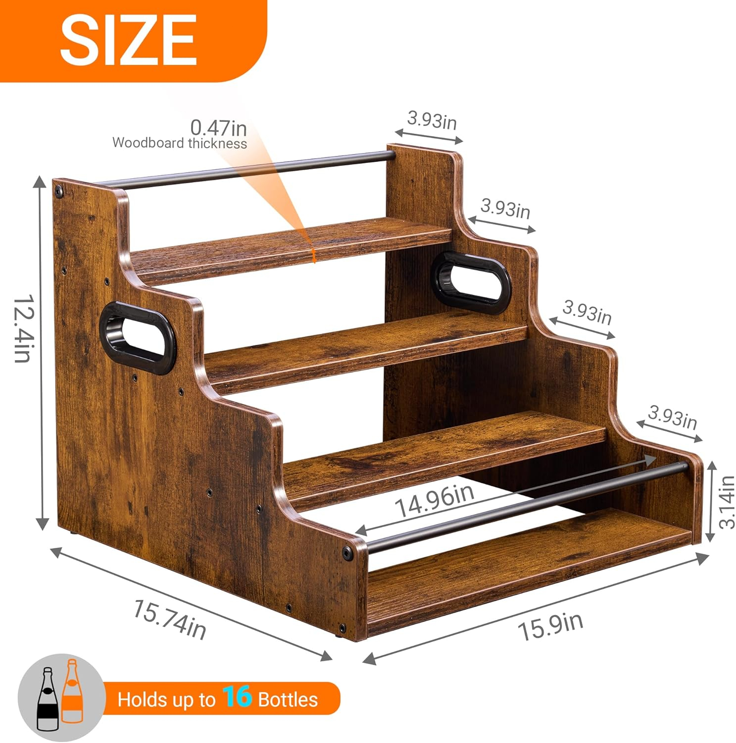 Liquor Bottle Display Shelf, C - огляд і ціна Home Bar Shelves