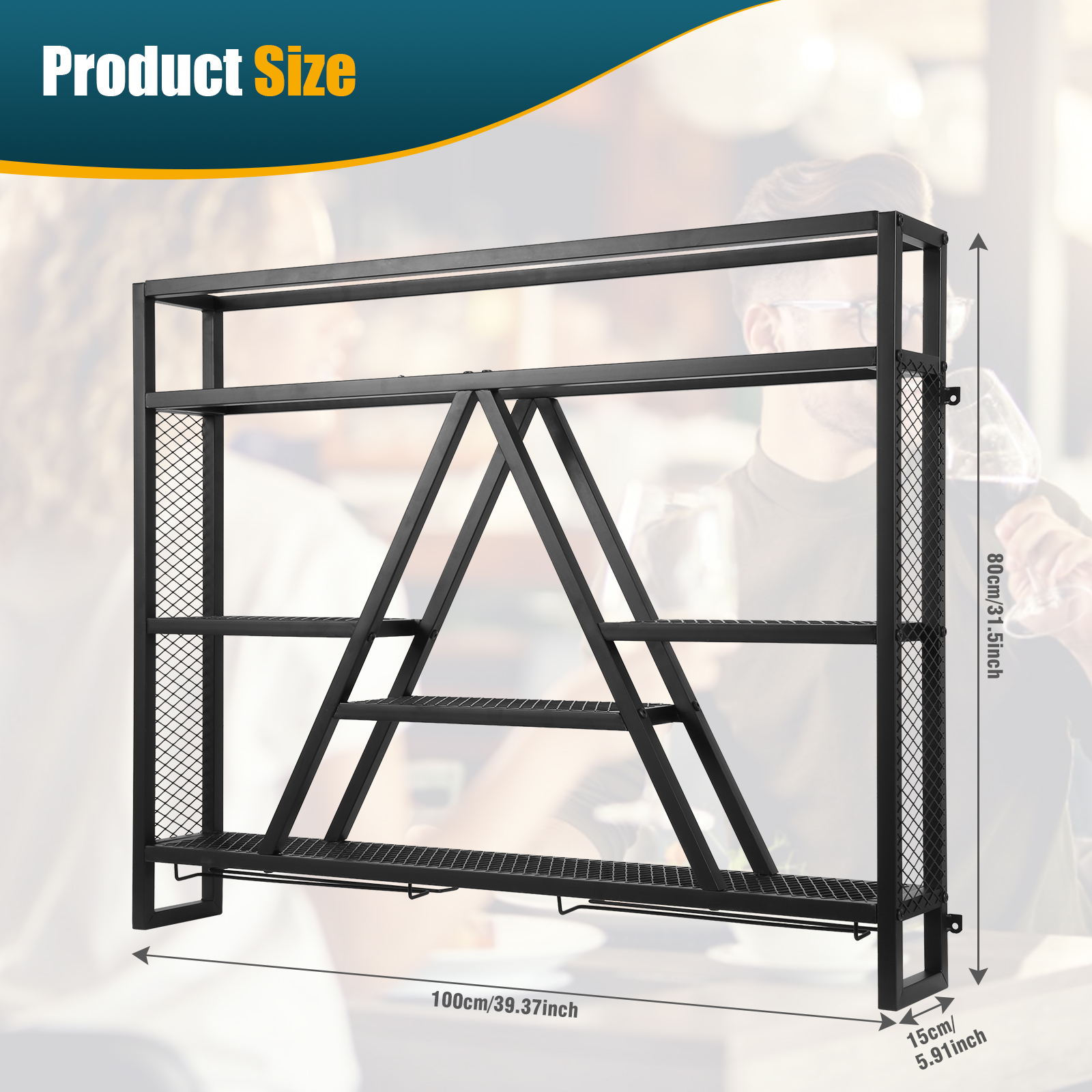 Metal Bottle & Glass Holder Mu - огляд і ціна Home Bar Shelves