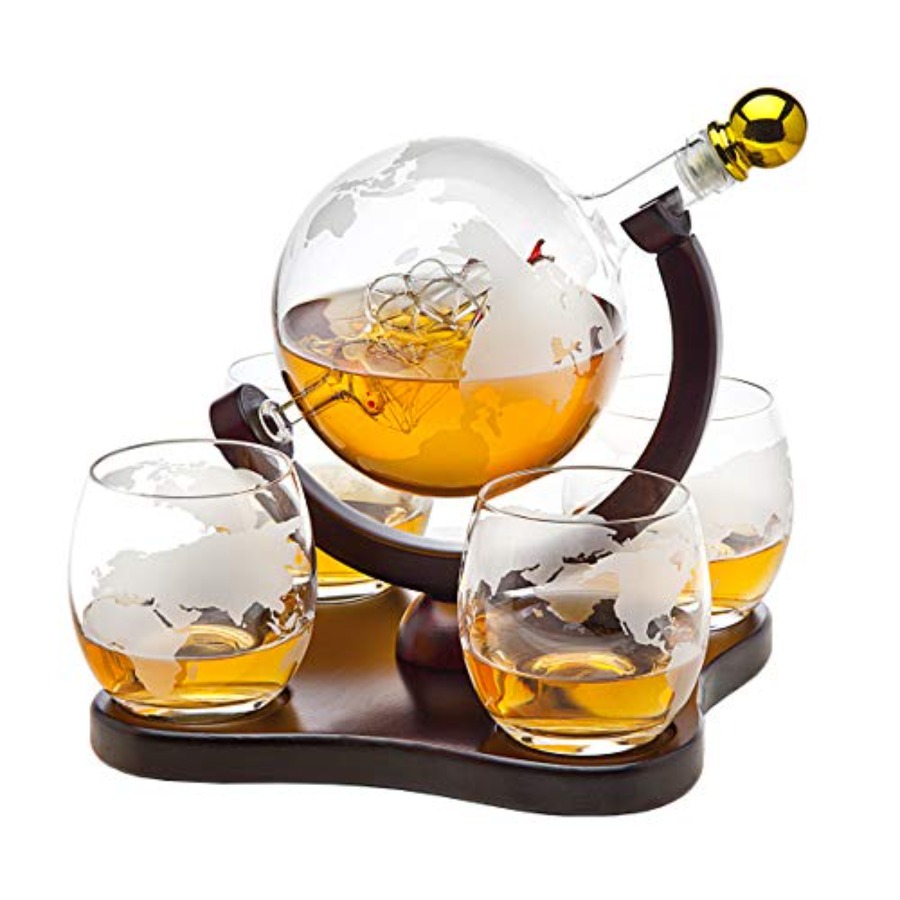 Whiskey Decanter Globe Set wit - огляд і ціна Decanter Globe Set
