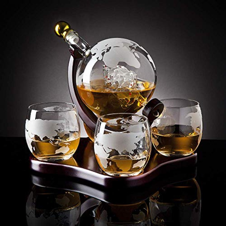 Whiskey Decanter Globe Set wit - огляд і ціна Decanter Globe Set