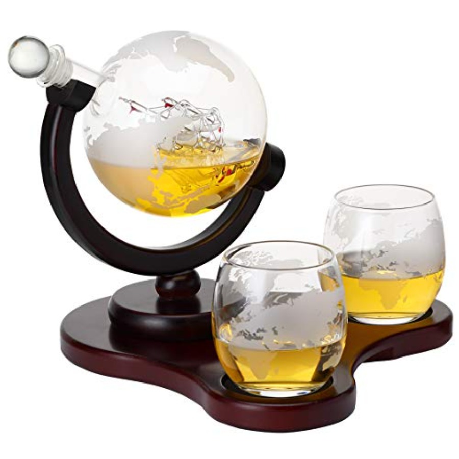 Whiskey Globe Decanter Set wit - огляд і ціна Decanter Globe Set